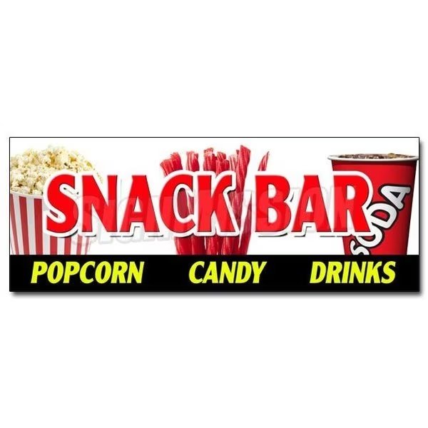 SNACK BAR CANDY POPCORN DRINKSsticker cold sandwiches kettle corn, D-24 Snack Bar Candy Popcorn, Signmission, Mfr#: D-24 Snack Bar Candy Popcorn